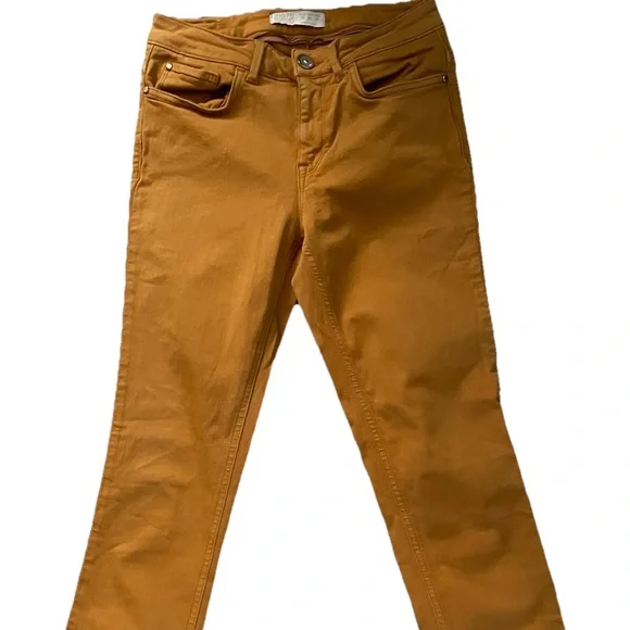 ZARA Basic Department Z1975 Denim Mustard SKINNY Stretch JEANS Size 4 - Picture 4 of 11